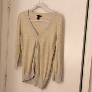 Yellow and gray striped Tommy Hilfiger cardigan